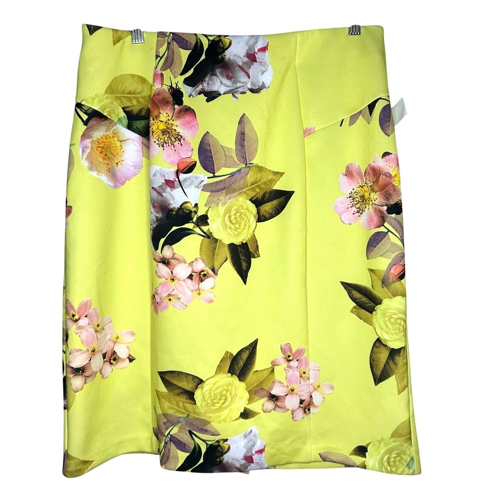 BOLD Elements Skirt-XL- bright yellow‎ floral, stretchy, summer, fun